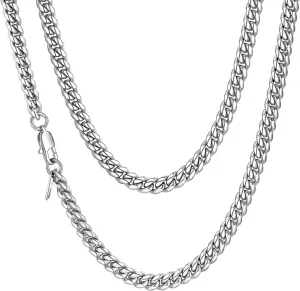 FaithHeart Chunky Miami Cuban Link Chain Necklace for Men - Gold Plated/Black Stainless Steel Hip Hop Chains Necklaces, 6/10/14mm Width 18/20/22/24/26/28 Inch Length, with Gift Box