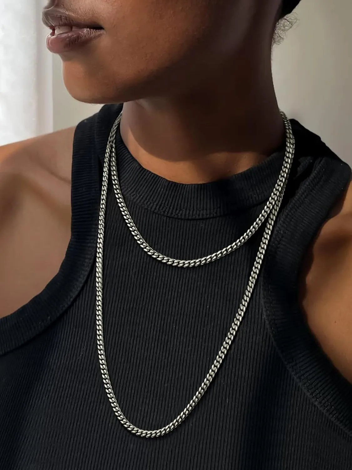 FaithHeart Chunky Miami Cuban Link Chain Necklace for Men - Gold Plated/Black Stainless Steel Hip Hop Chains Necklaces, 6/10/14mm Width 18/20/22/24/26/28 Inch Length, with Gift Box