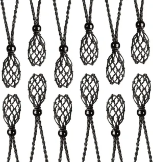 FANASY 12 PCS Crystal Cage Necklace Cord Empty Stone Holder Pendant Stone Replacement with Adjustable Length
