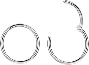 FANSING Nose Hoop 2 Pieces Surgical Steel Nose Rings for Women Cartilage Earring Hoop Men Hinged Septum Jewelry for Nostril Helix Tragus Daith Conch Lip Rook Ear Lobe Piercings