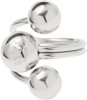 Fashion Ball Statement Ring for Women Girls Stainless Steel Layered 3 Round Balls Open Wrap Finger Rings Comfort Fit Geometric Unique Christmas Birthday Party Jewelry Gift Size 7-8
