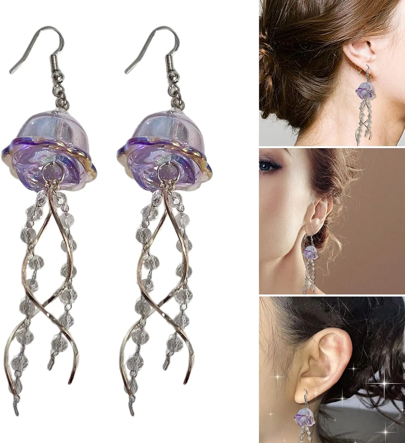 Fashion Jellyfish Tassels Charm Earrings Unique Dangle Earrings Simple Pendant Earring Party Jewelry Charm Earring