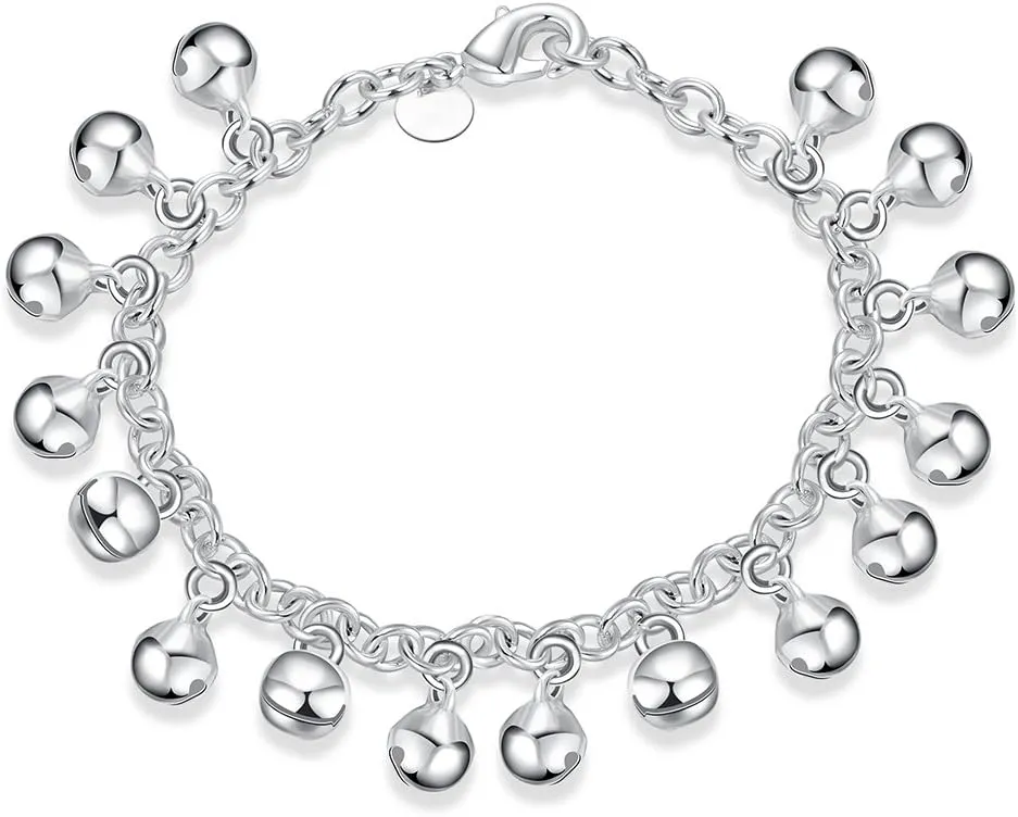 Fashion Jewelry 925 Silver Plated Adjustable Bells Chain Bracelet/Anklet for Women