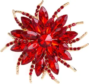 Fashion Jewelry Flower Brooch Pin for Women Brides Created Crystal Brooch