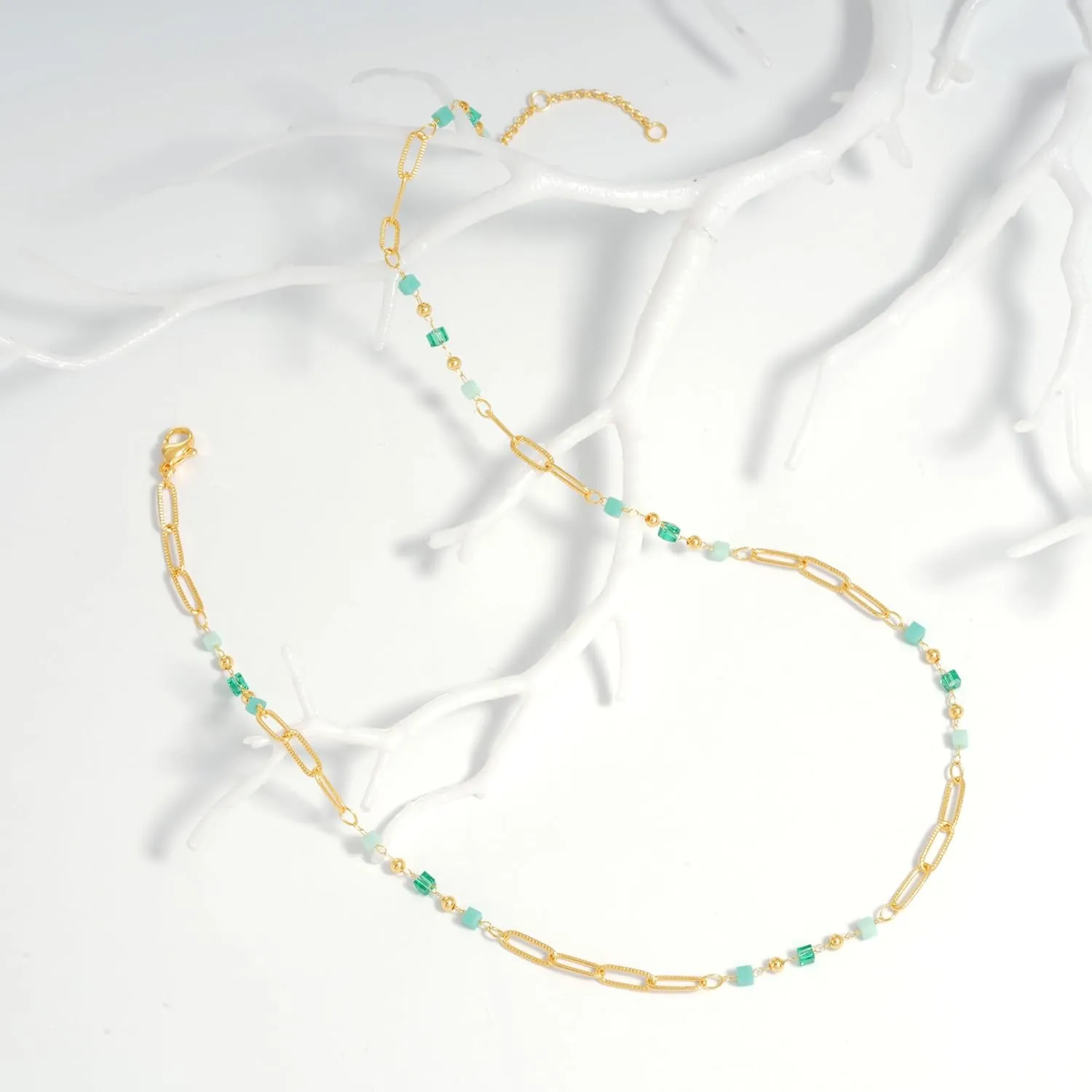 Fettero Choker Necklace for Women Dainty Gold Necklace Colorful Gold Evil Eye Necklace Handmade Cute Beaded Necklace Personalized Gifts for Women Jewelry