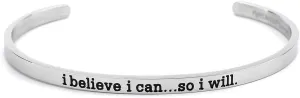 Fight Like a Girl Motivational Skinny Cuff Bracelet Stainless Steel, Choice of 3 Inspiring Phrases