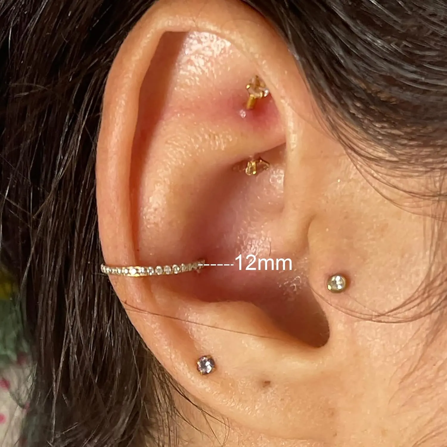 FINE4U ASTM F136 Titanium Hoop Piercing Jewelry 16G 18G 6mm 8mm 10mm 11mm 12mm - Hypoallergenic Hinged Clicker for Septum, Cartilage, Conch, Helix, Rook, Tragus, Daith