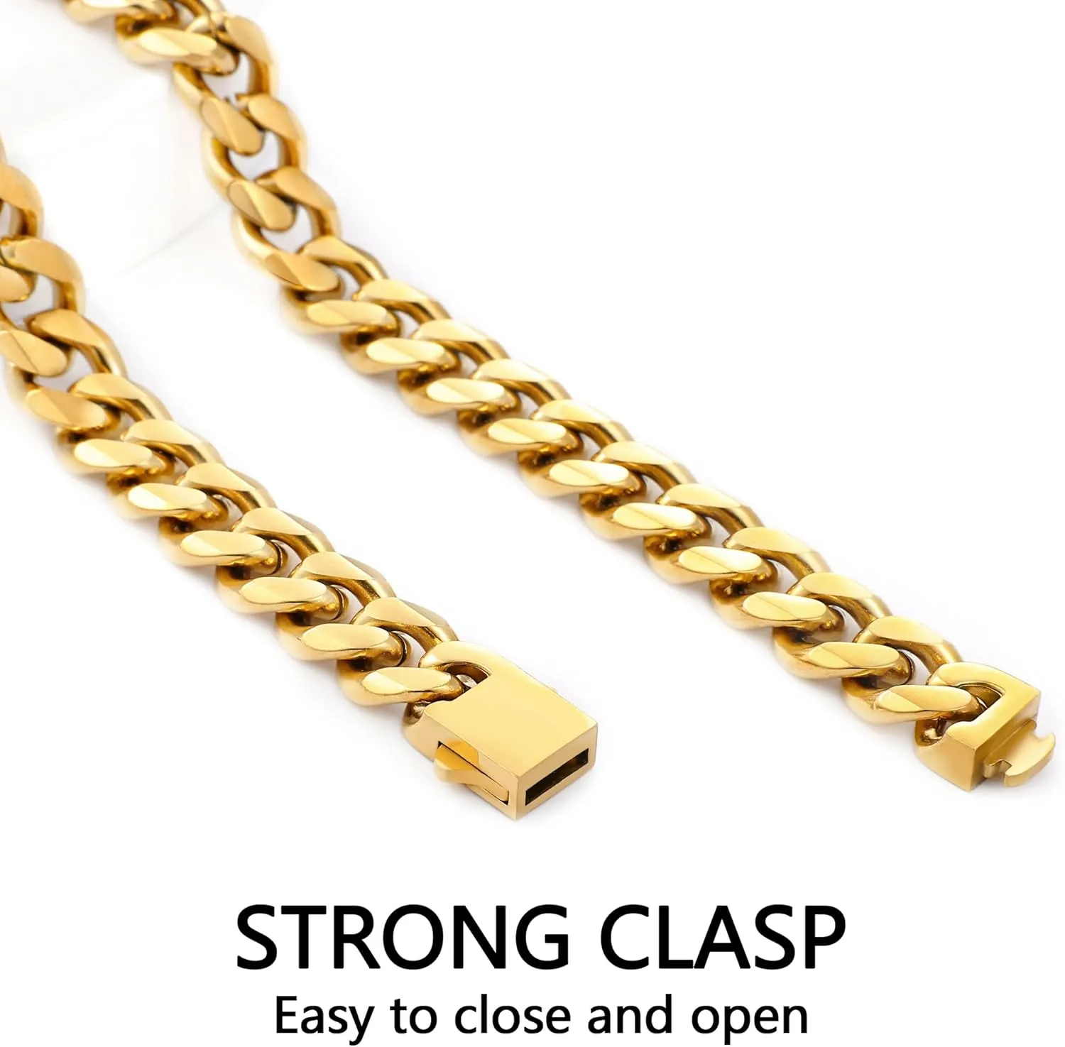 Fiusem 3.5mm Cuban Link Chains for Men, Silver Tone/Black/14K Gold Plated Stainless Steel Necklace Chain, Mens Necklace 16, 18, 20, 22, 24, 26, 28 Inch
