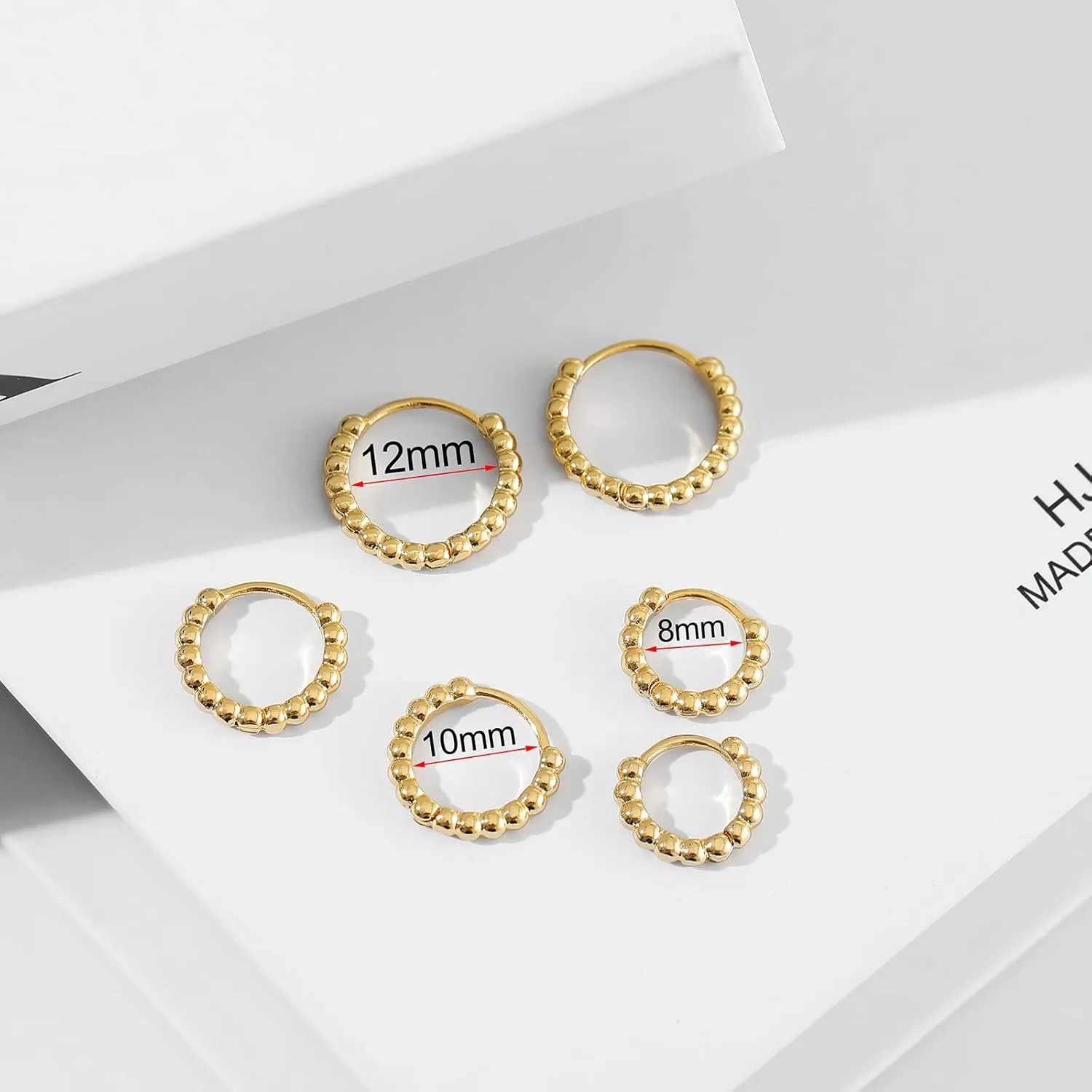 Fiusem Gold Huggie Hoop Earrings for Women, 14K Gold Plated Small Dainty Earrings for Women, Hypoallergenic Hoops 8/10/12 mm