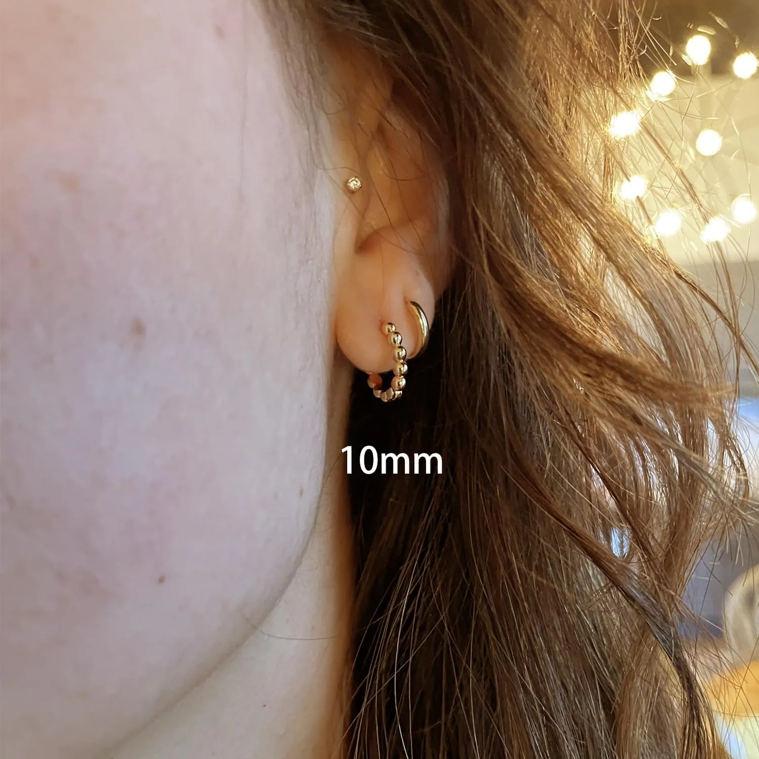 Fiusem Gold Huggie Hoop Earrings for Women, 14K Gold Plated Small Dainty Earrings for Women, Hypoallergenic Hoops 8/10/12 mm