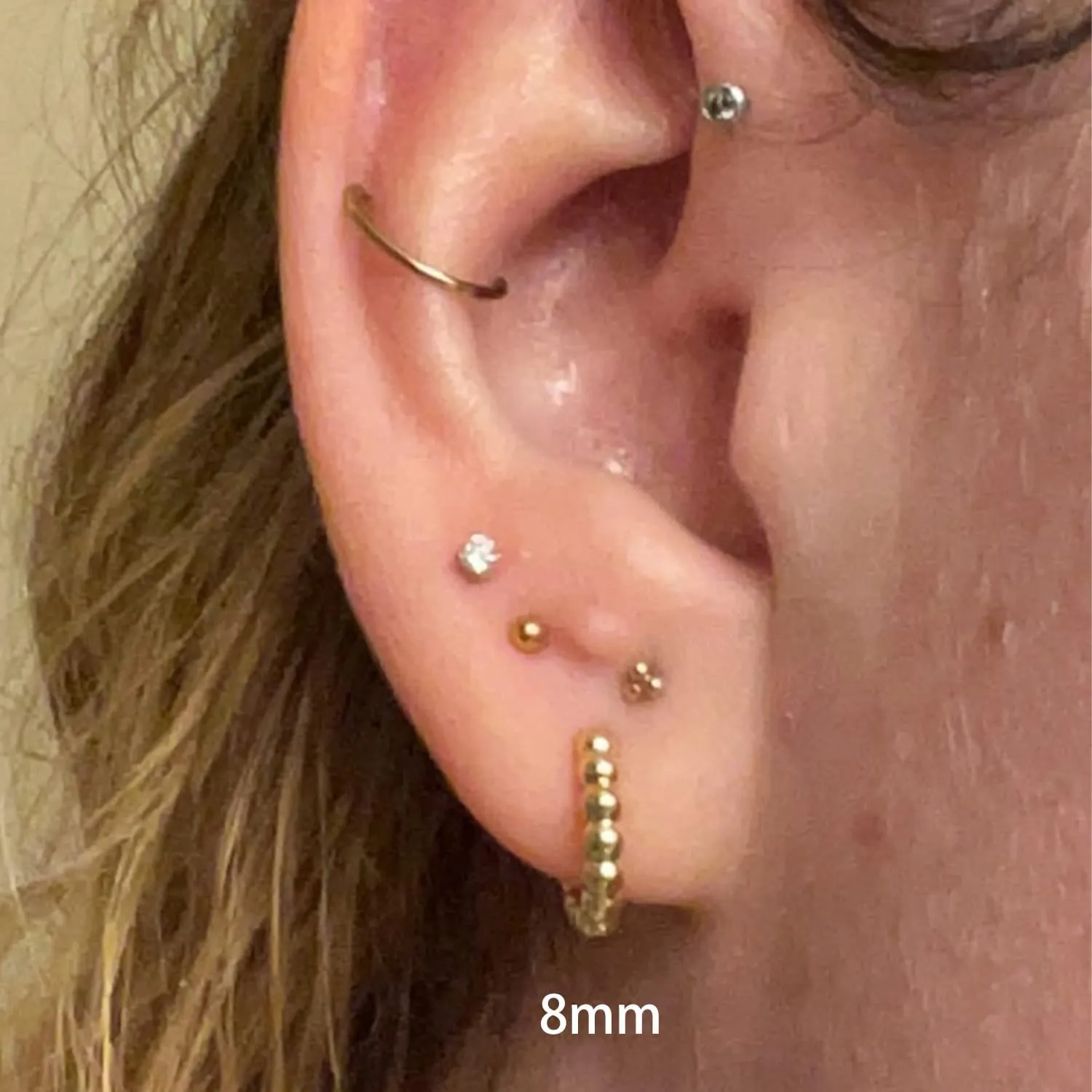 Fiusem Gold Huggie Hoop Earrings for Women, 14K Gold Plated Small Dainty Earrings for Women, Hypoallergenic Hoops 8/10/12 mm