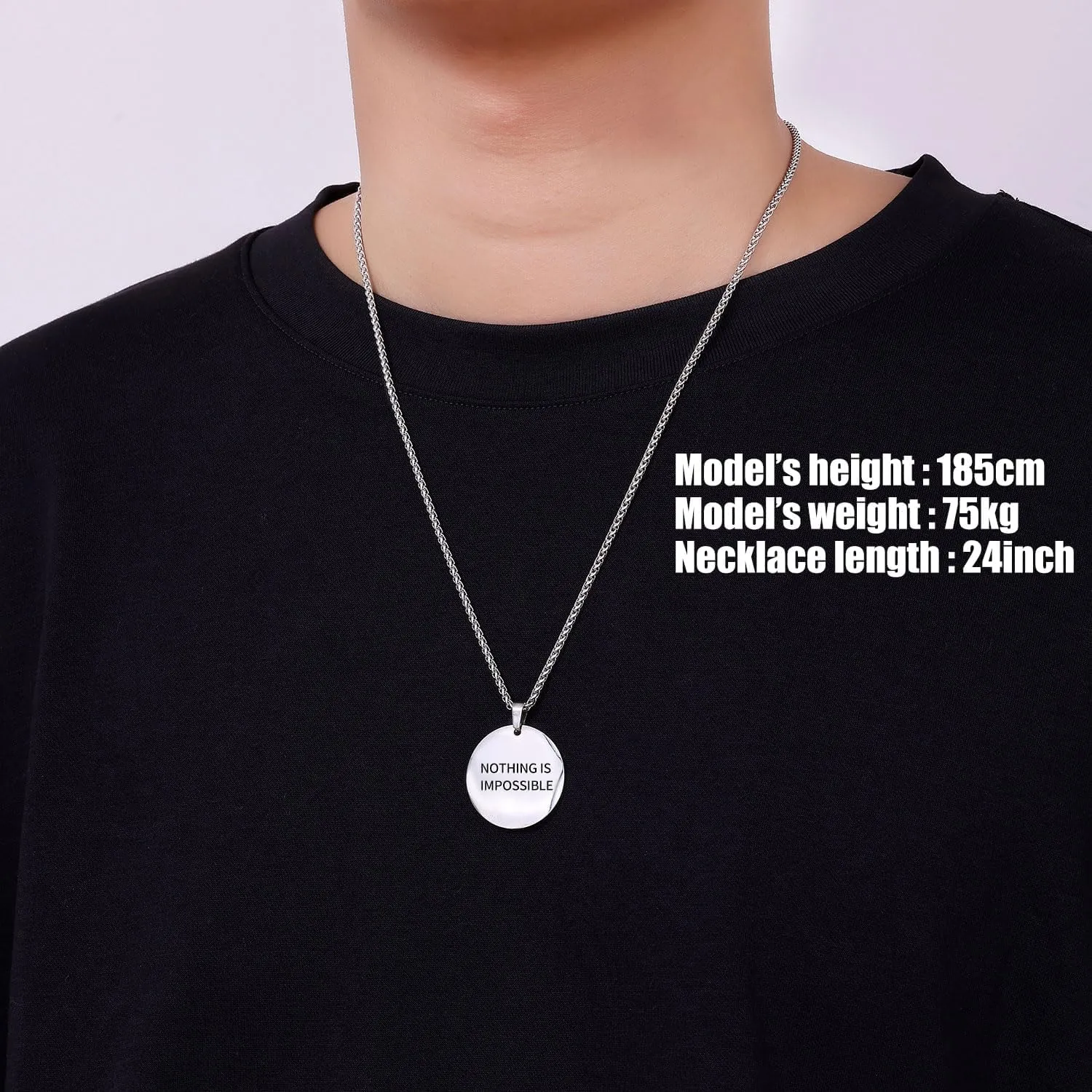 Fiusem Wheat Chains for Men and Women, 2/2.5/3/4/5mm Silver Tone Necklace Chain, Stainless Steel Mens Necklace 16-28 Inch