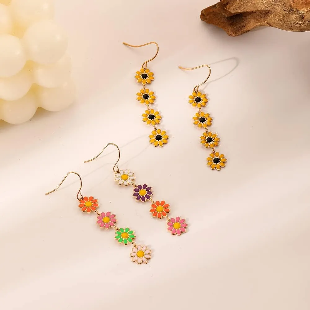 Flower Earrings for Women - Sunflower & Daisy Designs for Summer Holidays