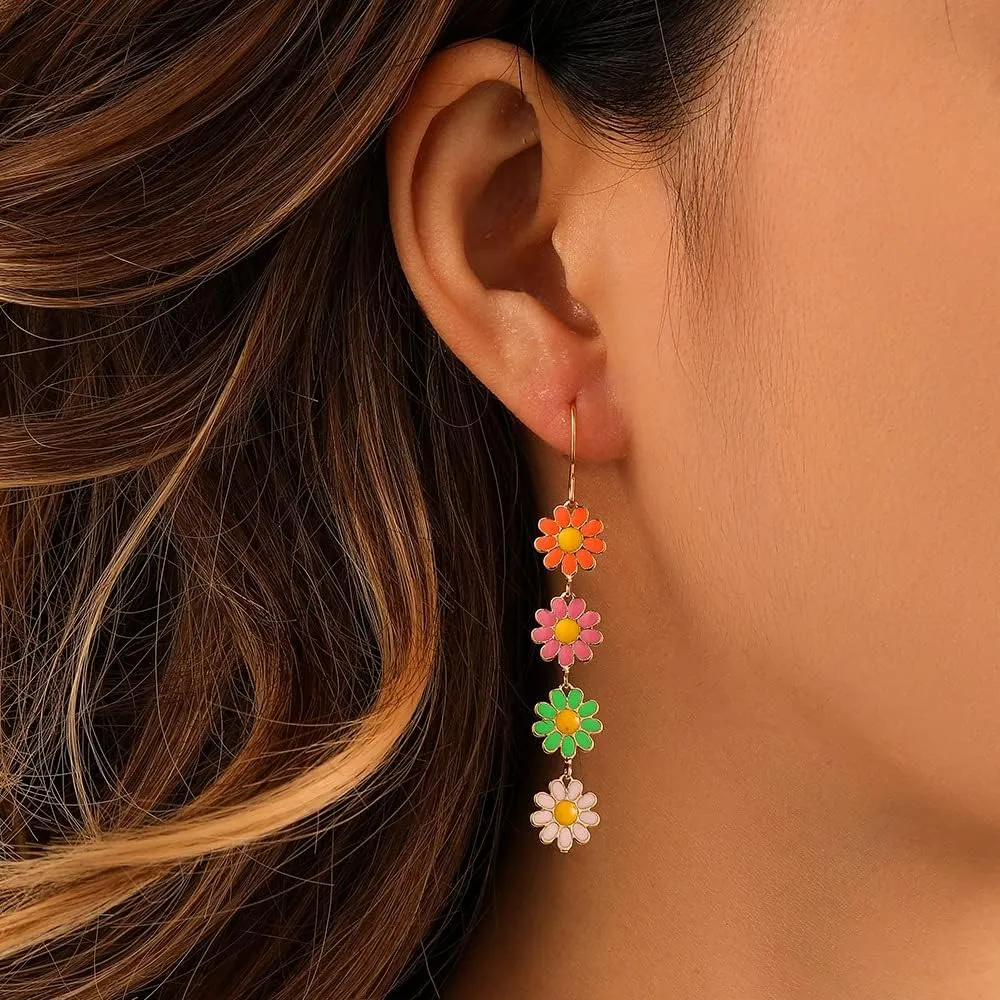 Flower Earrings for Women - Sunflower & Daisy Designs for Summer Holidays