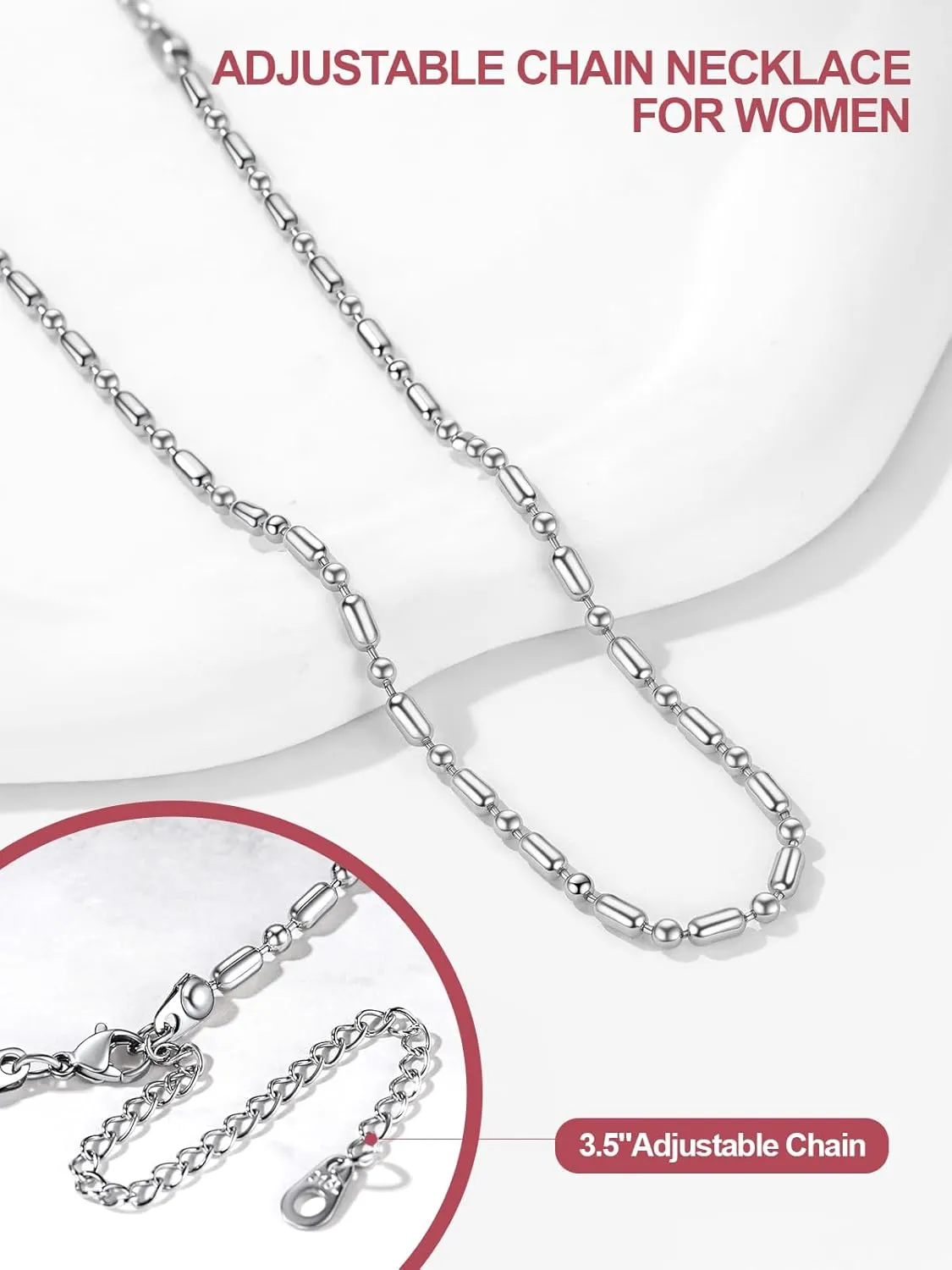 FOCALOOK Choker Necklace for Women Dainty 14K Gold Plated Double Layered Necklace Silver Black Metal Satellite Beaded Boho Choker Chain