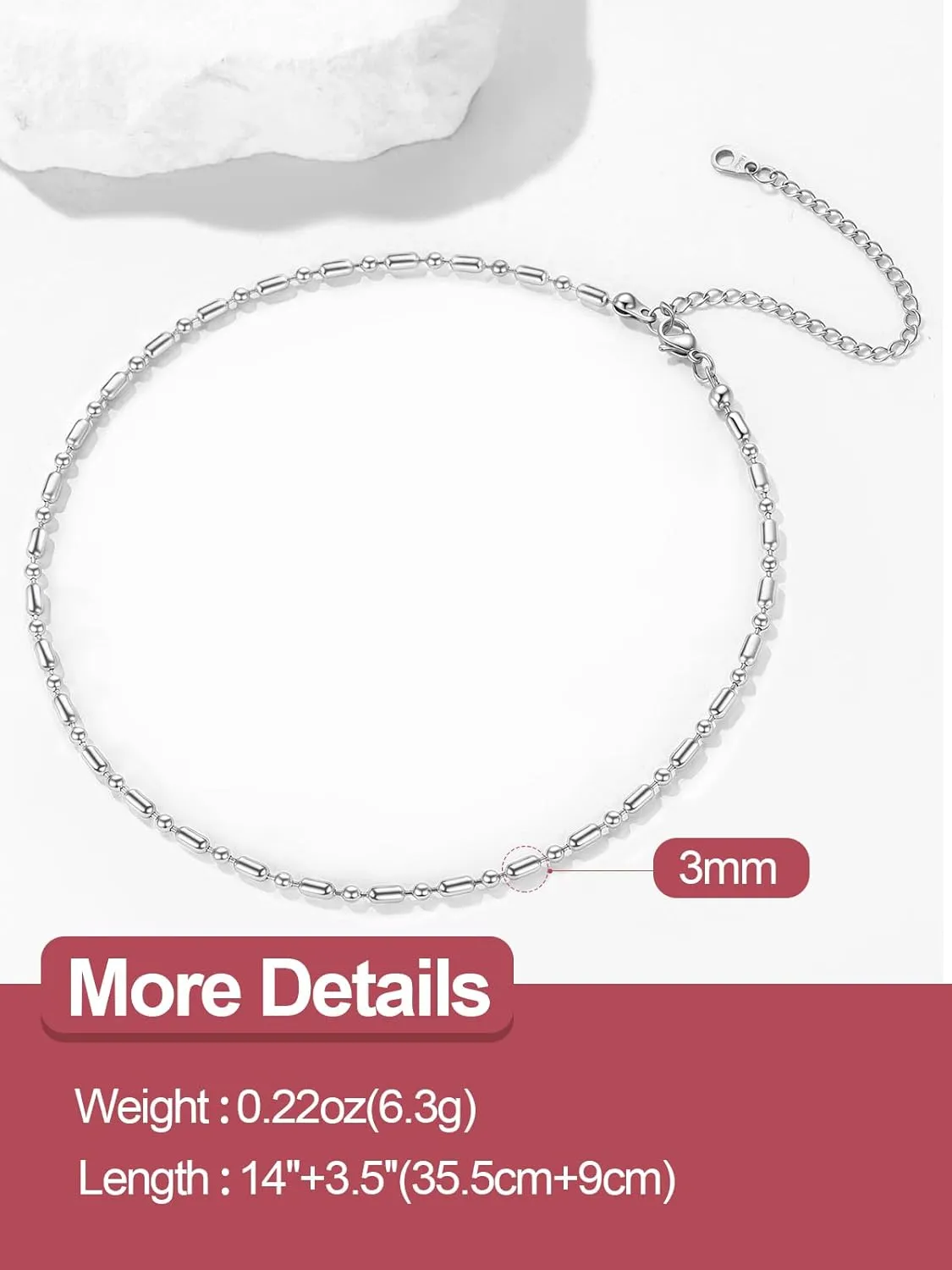 FOCALOOK Choker Necklace for Women Dainty 14K Gold Plated Double Layered Necklace Silver Black Metal Satellite Beaded Boho Choker Chain