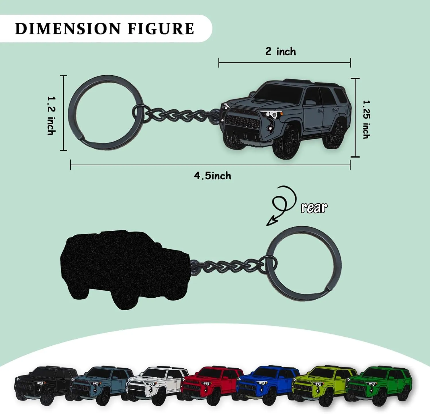 For 4Runner KeychainFor 4Runner Accessories 2015-2022 Toy TruckMetal Keychain