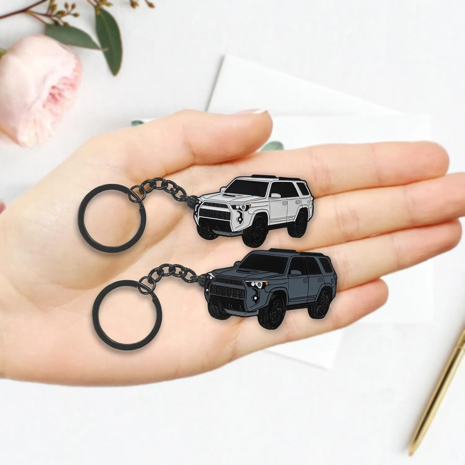 For 4Runner KeychainFor 4Runner Accessories 2015-2022 Toy TruckMetal Keychain