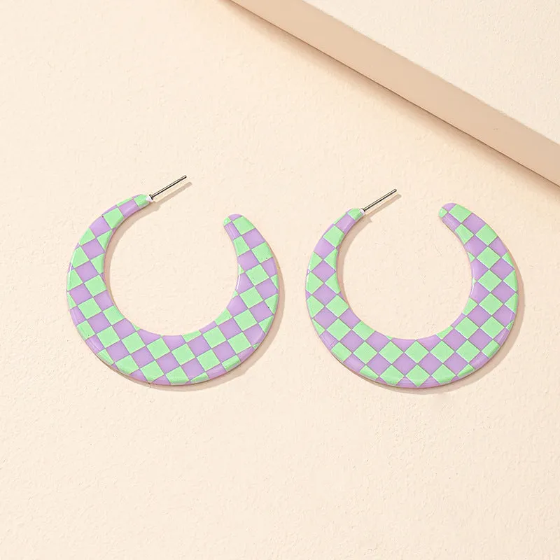 Fresh Square Printed Acrylic Earrings - Vienna Verve Collection