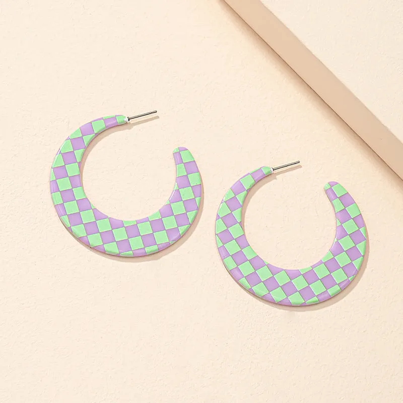 Fresh Square Printed Acrylic Earrings - Vienna Verve Collection