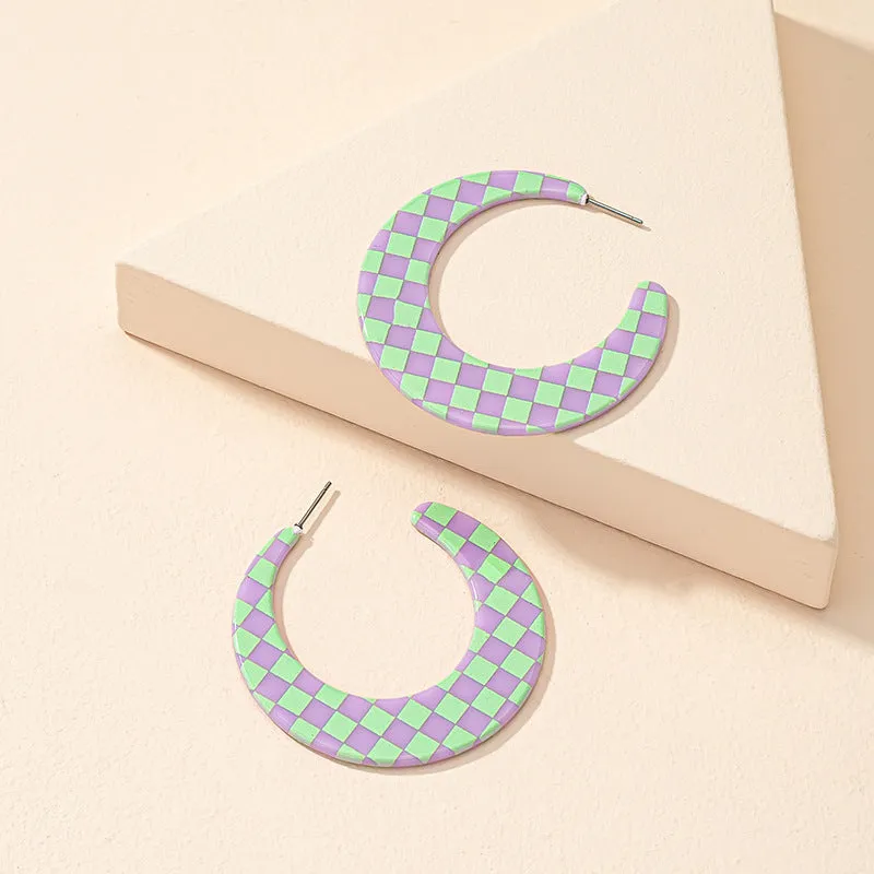 Fresh Square Printed Acrylic Earrings - Vienna Verve Collection