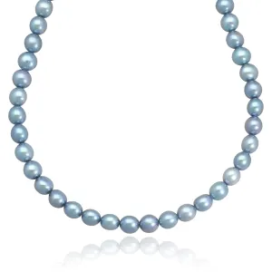 Fresh Water Round Blue Pearls Necklace for Valentines Day/Girlfriend/Wedding/Birthday/Anniversary/Brides (BLUE PEARL)