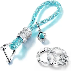 Frienda Bling Car Wristlet Keychain Gifts for Women Crystal Glitter Lanyard Rhinestone Fob Car Key Chains DIY Crafts