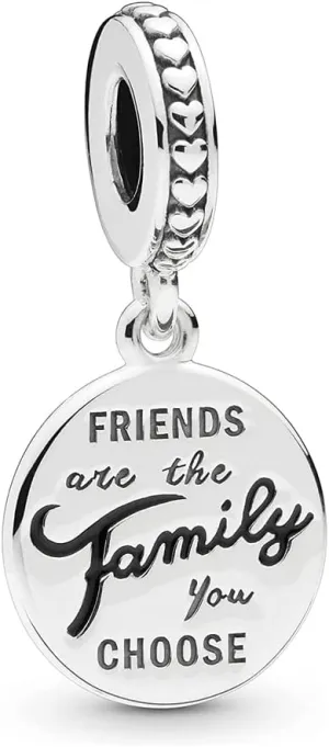Friends Are Family Dangle Charm 925 Sterling Silver Pendant,Jewelry Beads Gifts for Women Bracelet&Necklace 041