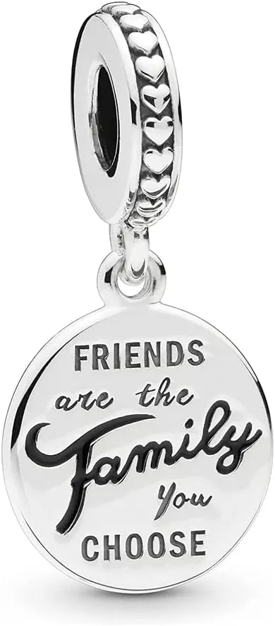 Friends Are Family Dangle Charm 925 Sterling Silver Pendant,Jewelry Beads Gifts for Women Bracelet&Necklace 041