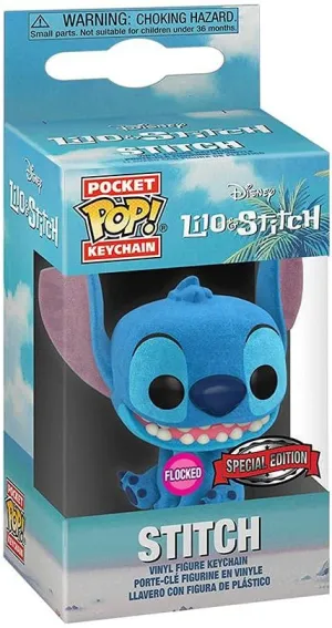 Funko Pocket Pop! Keychain - Lilo & Stitch: Stitch Flocked Exclusive Vinyl Key Chain
