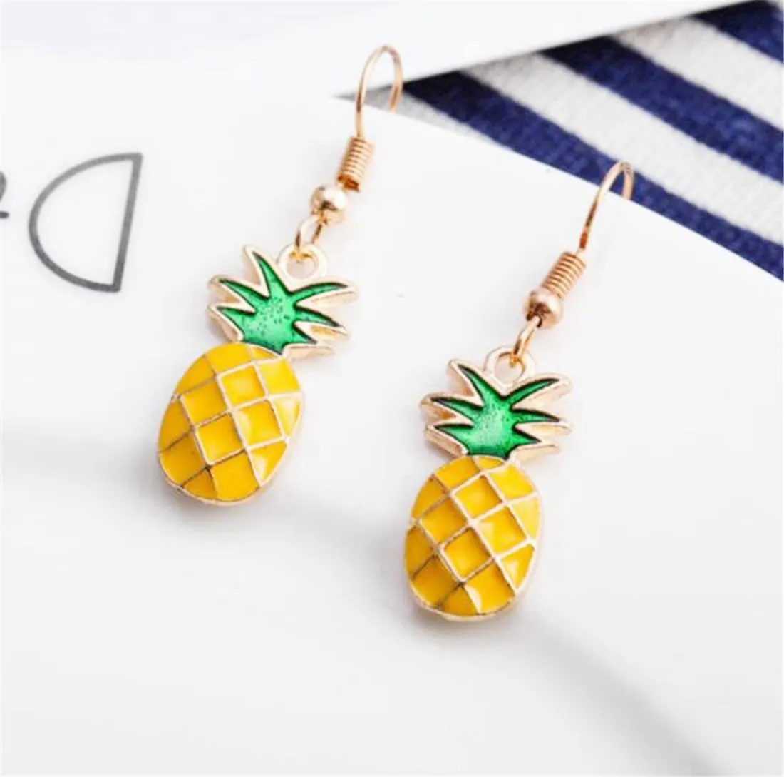 Funny Pineapple Fruit Dangle Earrings for Women Cute Pineapple Statement Love Trendy Earrings Jewelry