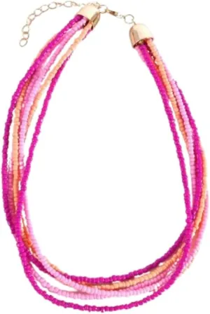 Fuqimanman2020 Boho Multilayer Bead Choker Necklace for Women Bohemian Colorful Rice Beads Stackable Necklace Vacation Jewelry Gift