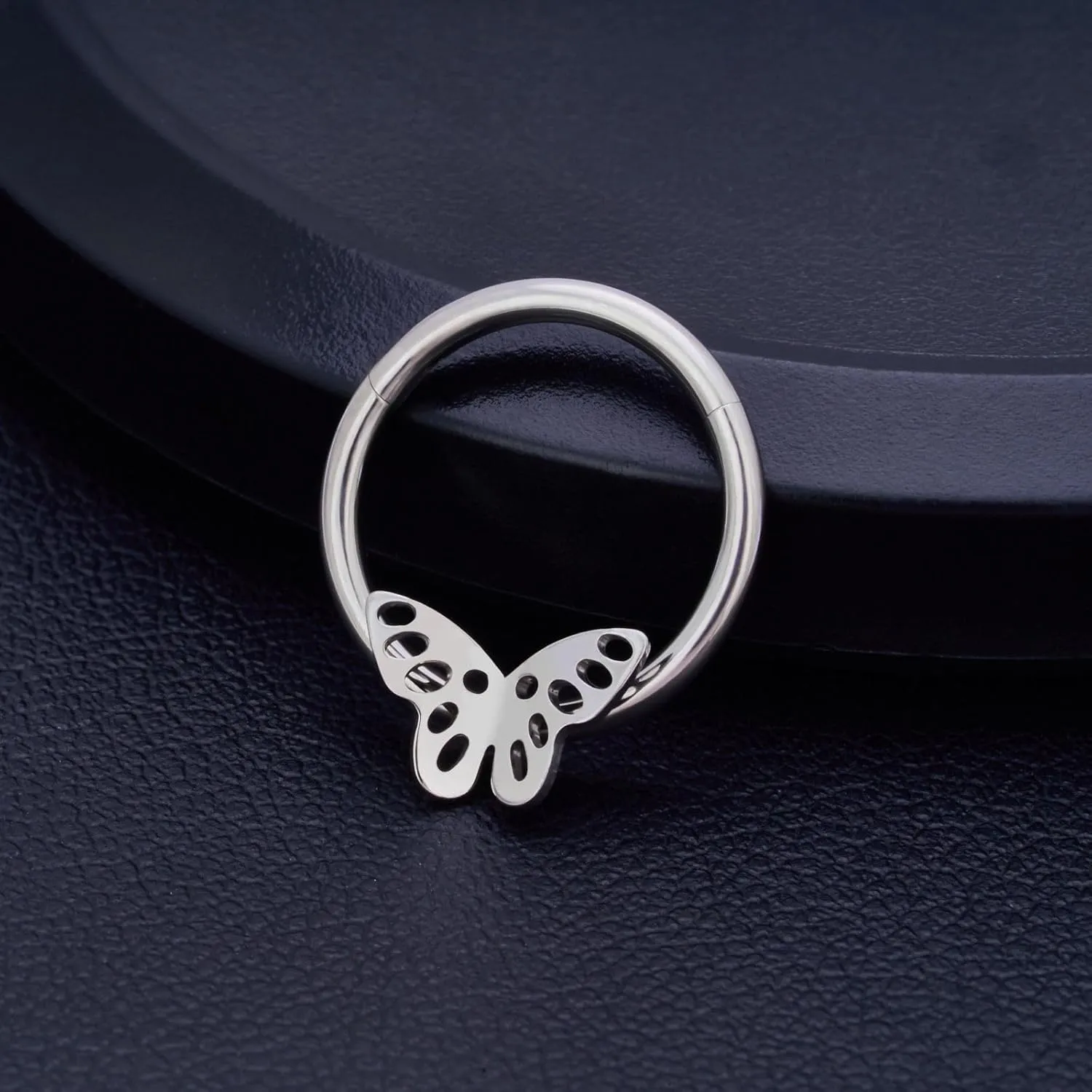 G23 Titanium Septum Rings Hypoallergenic Nose Rings Cubic Zirconia Cartilage Helix Earrings Hinged Segment Seamless Clicker Nose Rings Daith Piercing Jewelry