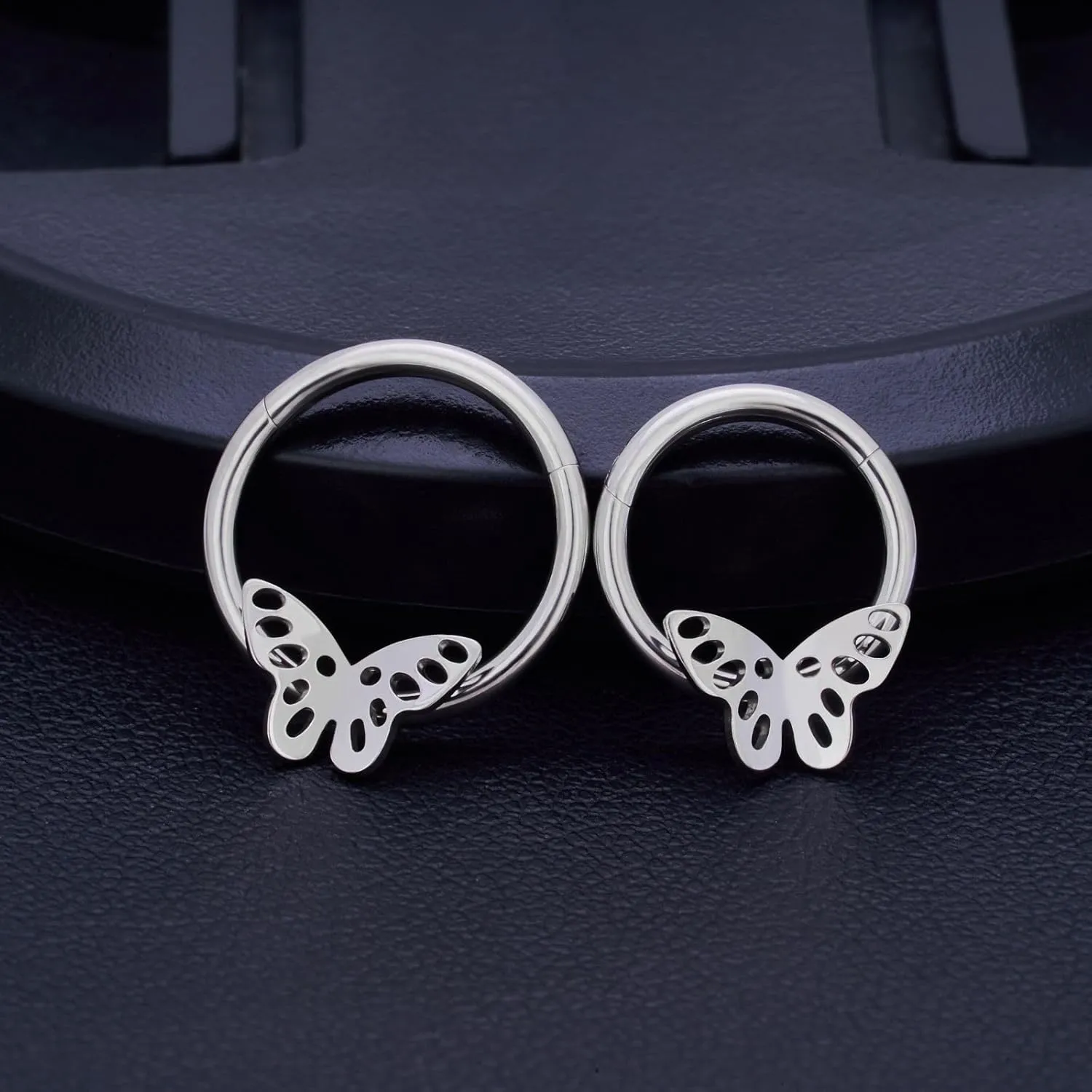 G23 Titanium Septum Rings Hypoallergenic Nose Rings Cubic Zirconia Cartilage Helix Earrings Hinged Segment Seamless Clicker Nose Rings Daith Piercing Jewelry