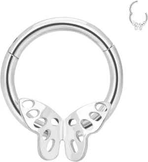 G23 Titanium Septum Rings Hypoallergenic Nose Rings Cubic Zirconia Cartilage Helix Earrings Hinged Segment Seamless Clicker Nose Rings Daith Piercing Jewelry