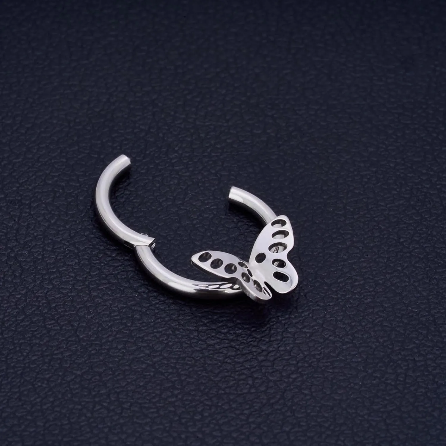 G23 Titanium Septum Rings Hypoallergenic Nose Rings Cubic Zirconia Cartilage Helix Earrings Hinged Segment Seamless Clicker Nose Rings Daith Piercing Jewelry