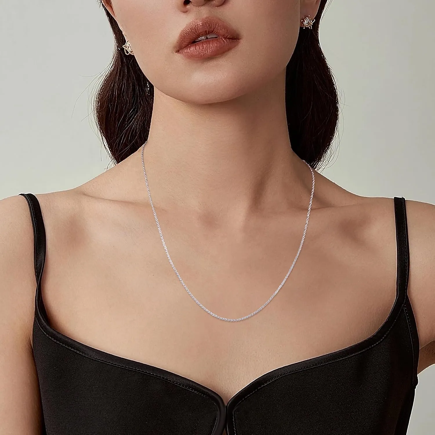 Gacimy 925 Sterling Silver Rope Chain for Women Men, 1.2mm 1.5mm 1.8mm Width 16 18 20 22 24 Inches Length