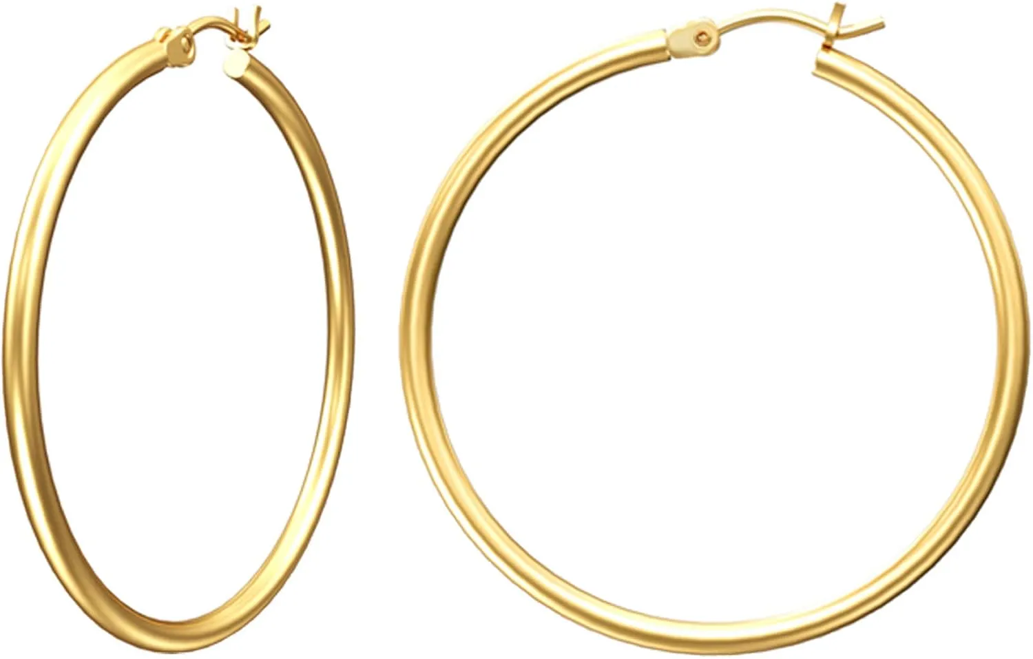 Gacimy Gold Hoop Earrings for Women 14K Real Gold Plated Hoops with 925 Sterling Silver Post