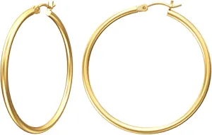 Gacimy Gold Hoop Earrings for Women 14K Real Gold Plated Hoops with 925 Sterling Silver Post