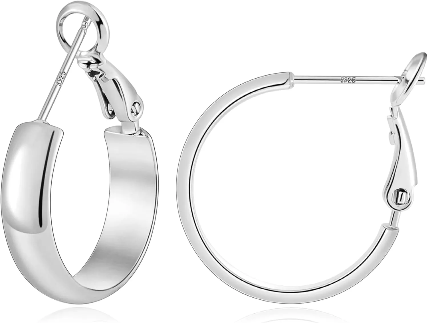 Gacimy Gold Hoop Earrings for Women, 14k Real Gold Plated with 925 Sterling Silver Post, Hypoallergenic Lightweight Thick Hoops Earrings for Women Trendy