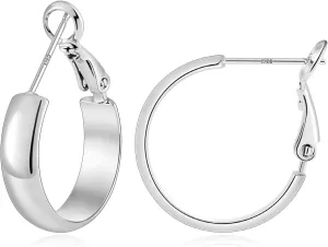 Gacimy Gold Hoop Earrings for Women, 14k Real Gold Plated with 925 Sterling Silver Post, Hypoallergenic Lightweight Thick Hoops Earrings for Women Trendy