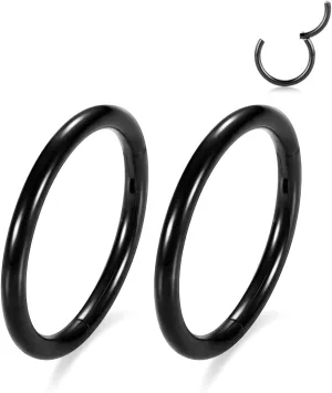 GAGABODY 2 Pcs Nose Rings 20G 18G 16G 14G 12G 10G 8G Surgical Steel Piercing Rings for Nose Septum Cartilage Helix Tragus Conch Rook Daith Lobe from 5mm to 16mm Seamless Hoop Unisex Hinged Earrings