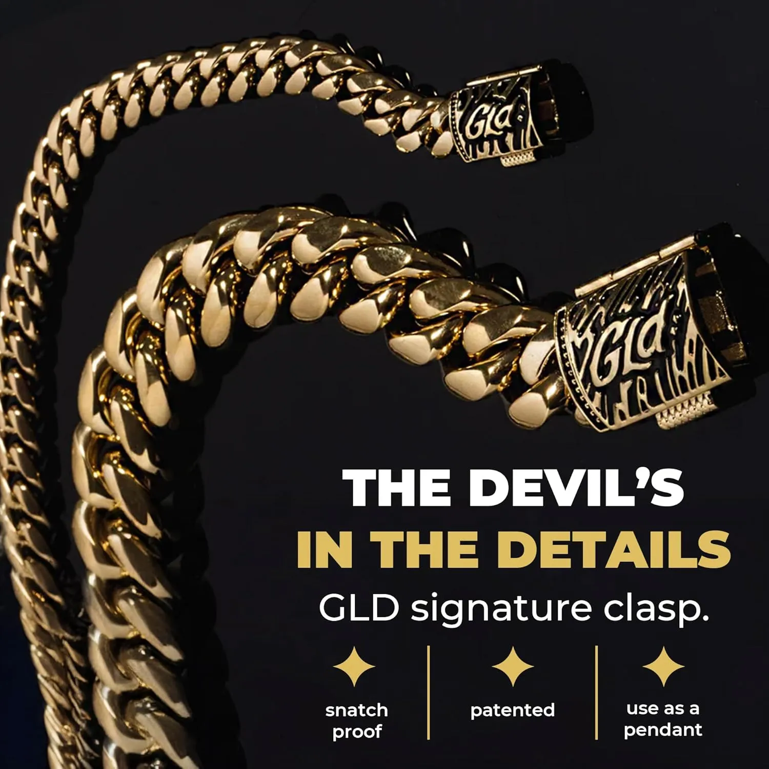 GLD Cuban Link Chain for Men and Women - 2MM - 8MM Gold-Plated Yellow and White Gold - Designed in Miami - Built to Last