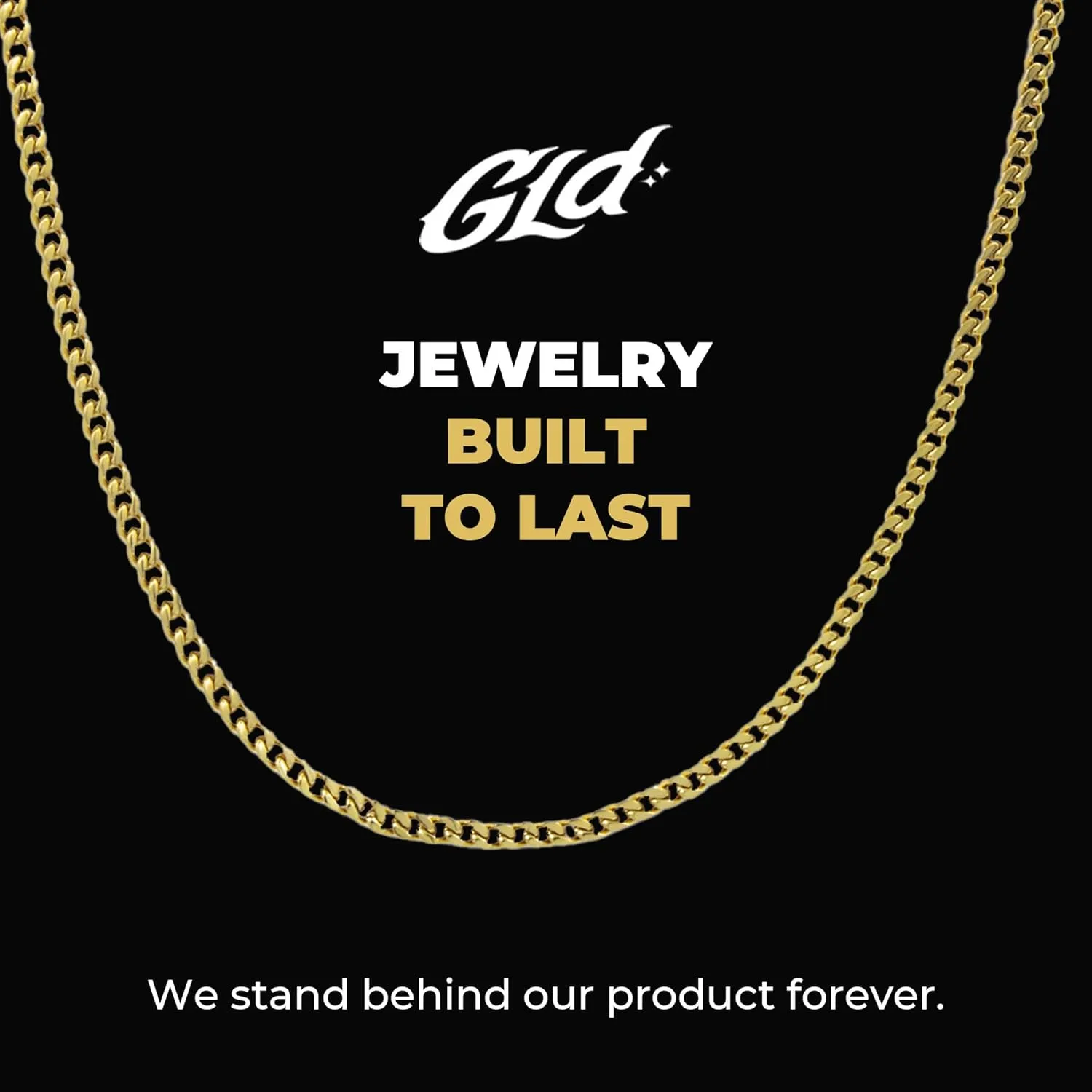 GLD Cuban Link Chain for Men and Women - 2MM - 8MM Gold-Plated Yellow and White Gold - Designed in Miami - Built to Last