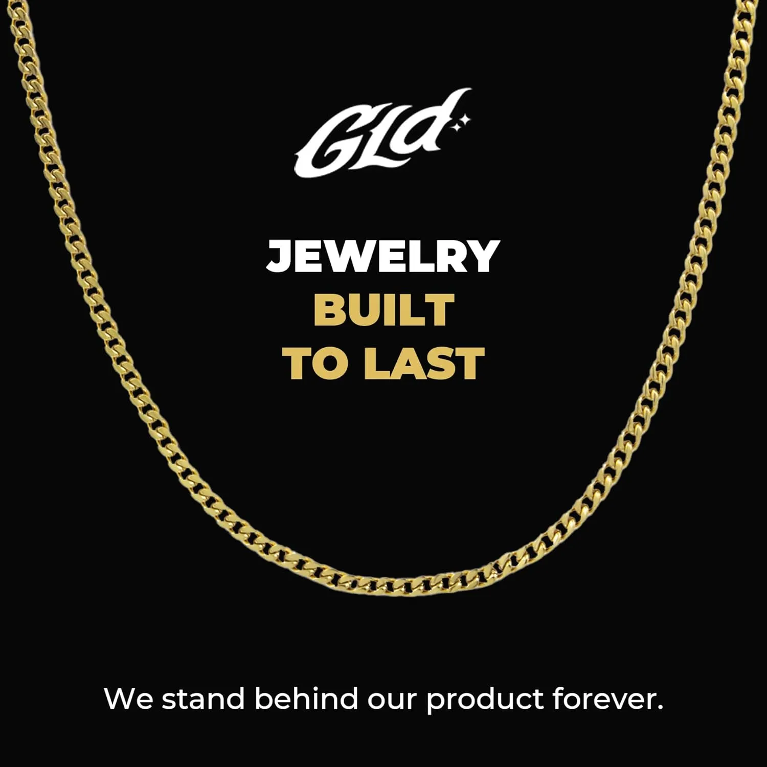 GLD Cuban Link Chain for Men and Women - 2MM - 8MM Gold-Plated Yellow and White Gold - Designed in Miami - Built to Last