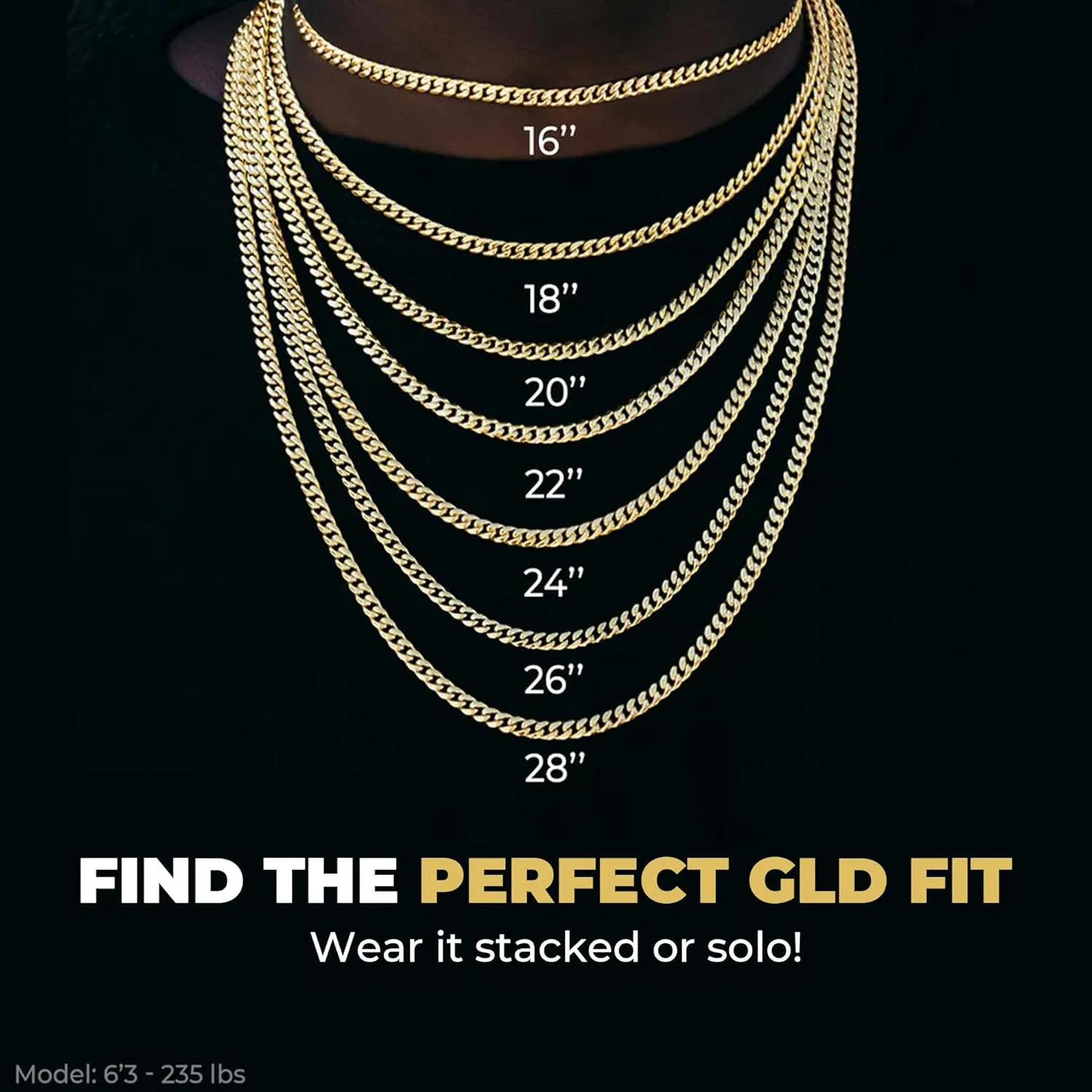 GLD Cuban Link Chain for Men and Women - 2MM - 8MM Gold-Plated Yellow and White Gold - Designed in Miami - Built to Last