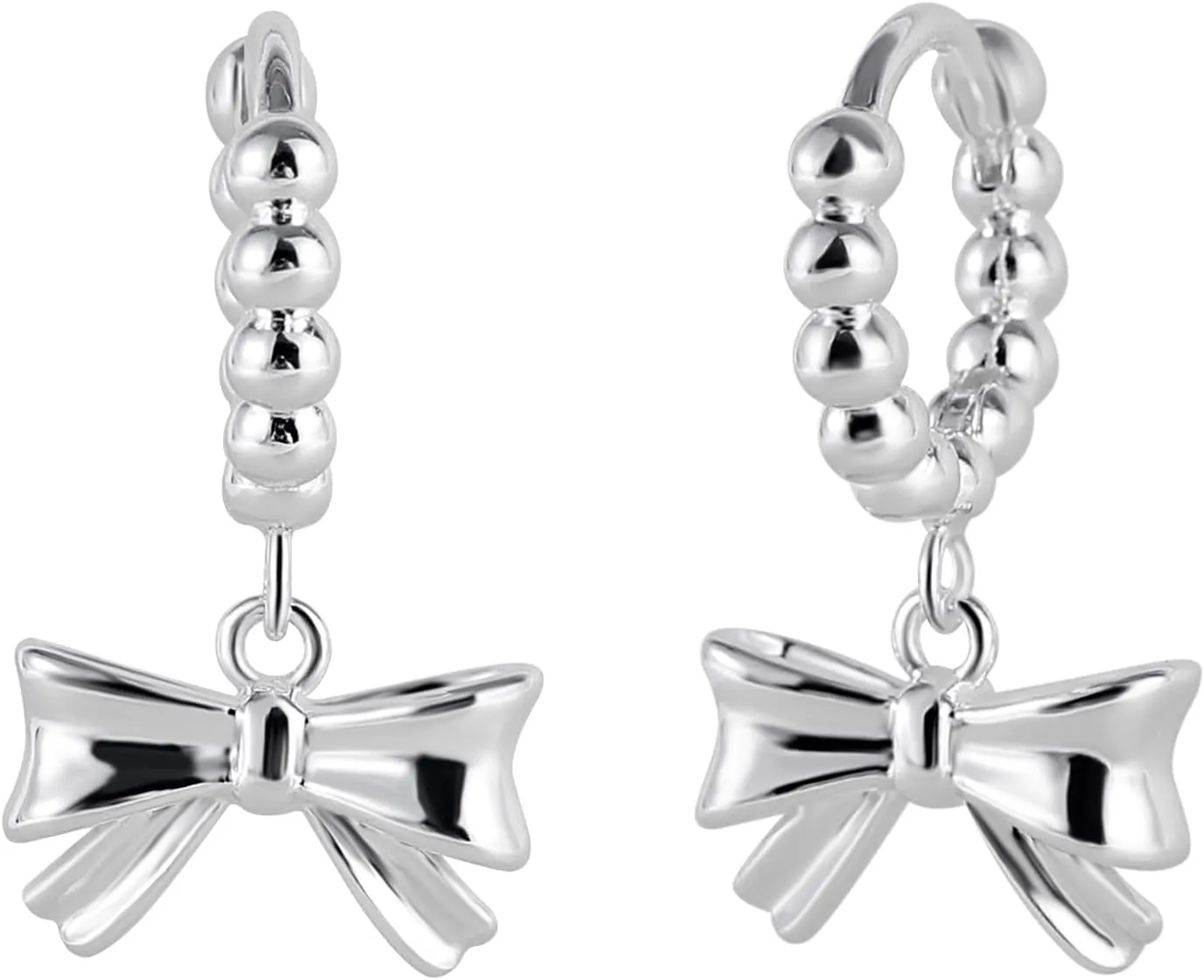 Gold Bow Earrings for Women Big Bow Dangle Earring Ribbon Trendy Cute Statement Bowknot Hoop Dangle Earrings Jewelry Gifts