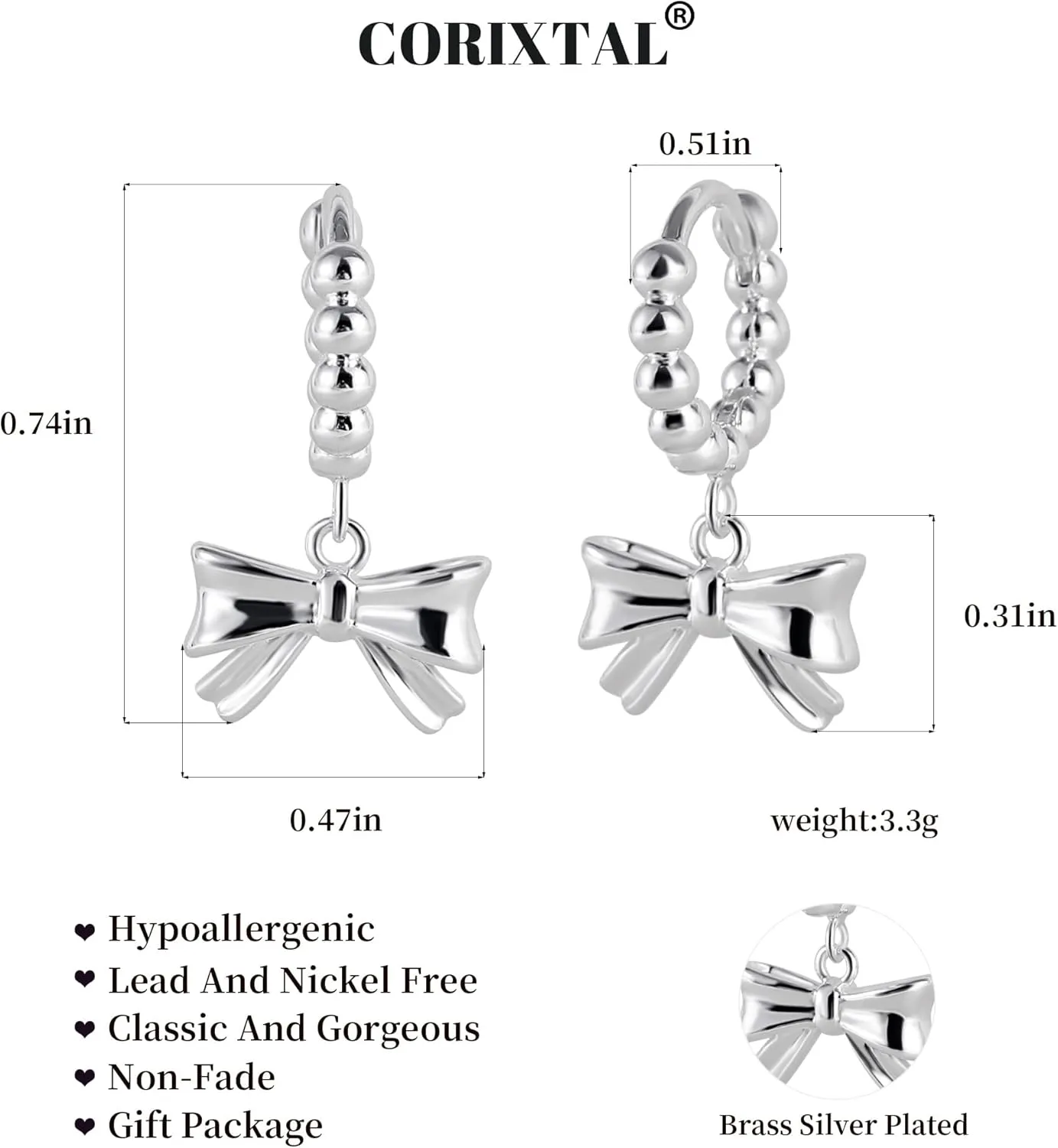 Gold Bow Earrings for Women Big Bow Dangle Earring Ribbon Trendy Cute Statement Bowknot Hoop Dangle Earrings Jewelry Gifts