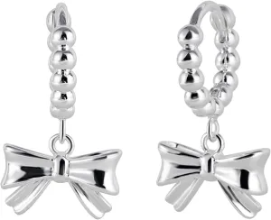 Gold Bow Earrings for Women Big Bow Dangle Earring Ribbon Trendy Cute Statement Bowknot Hoop Dangle Earrings Jewelry Gifts