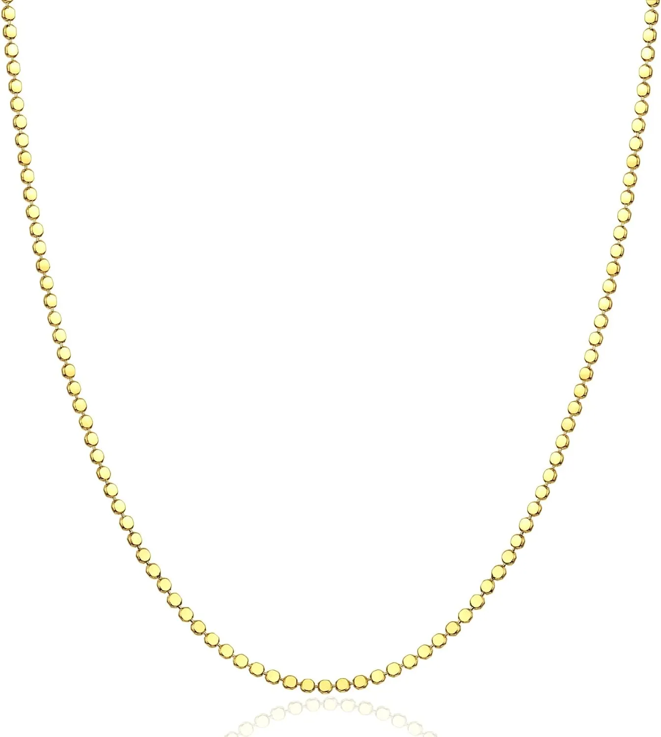 Gold Dainty Choker Necklace for Women 14K Gold Plated Thin Wave Coin Chain Gold Necklace Simple Layered Gold Necklace Minimalist Link Chain Trendy Jewery for Women